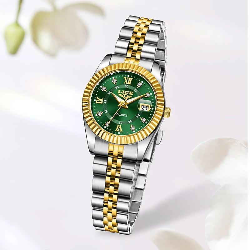 LIGE Waterproof Calendar Ladies Watch