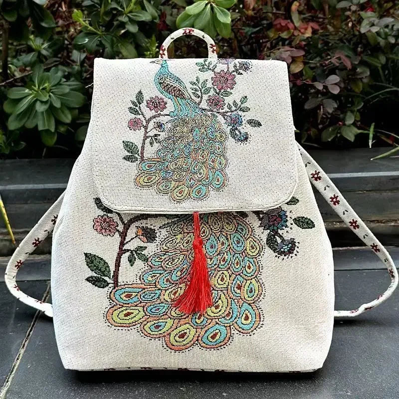 Canvas Backpack Ethnic Style