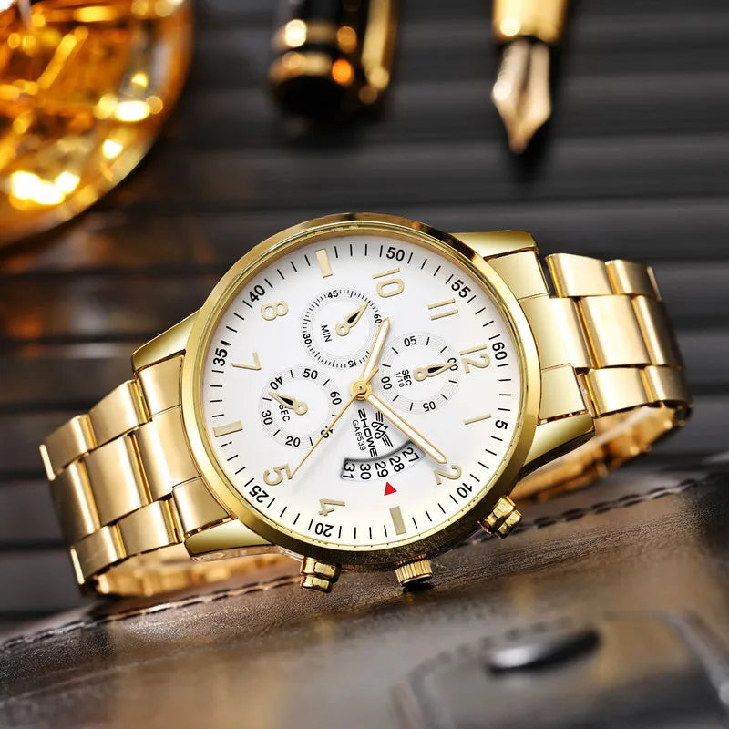 Men's Luxury Steel Calendar Watch