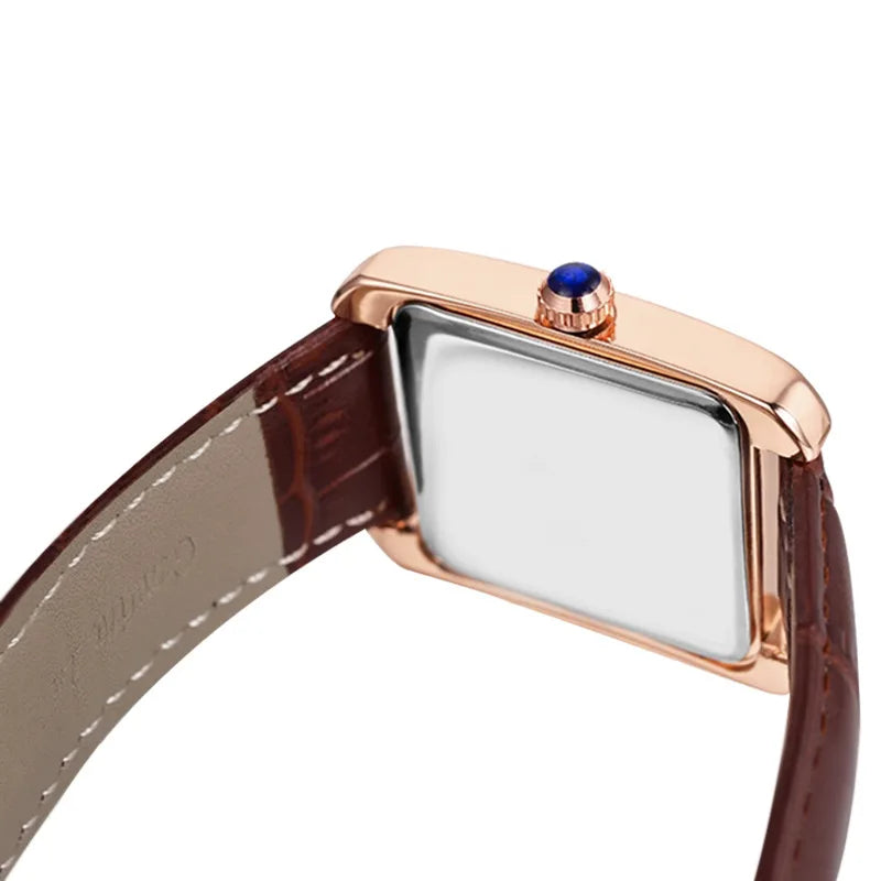 Couple Leather Quartz Watch Set