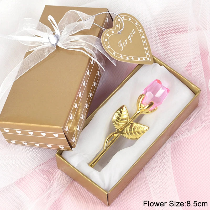 Crystal Bear Rose Valentine Wedding Gift