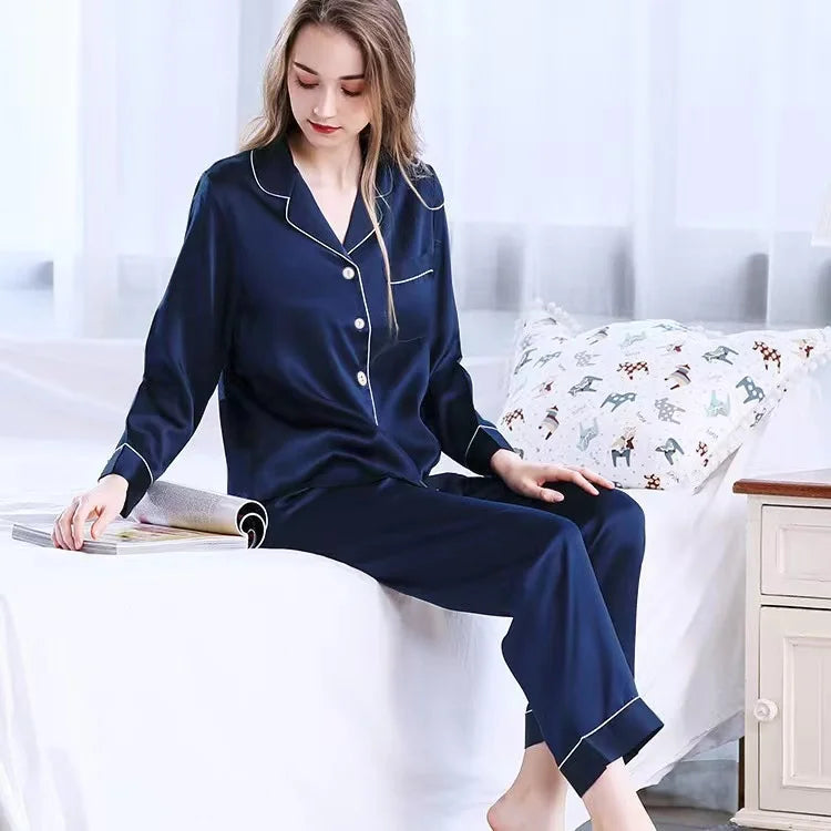 Custom Satin Couple Pajama Set Gift