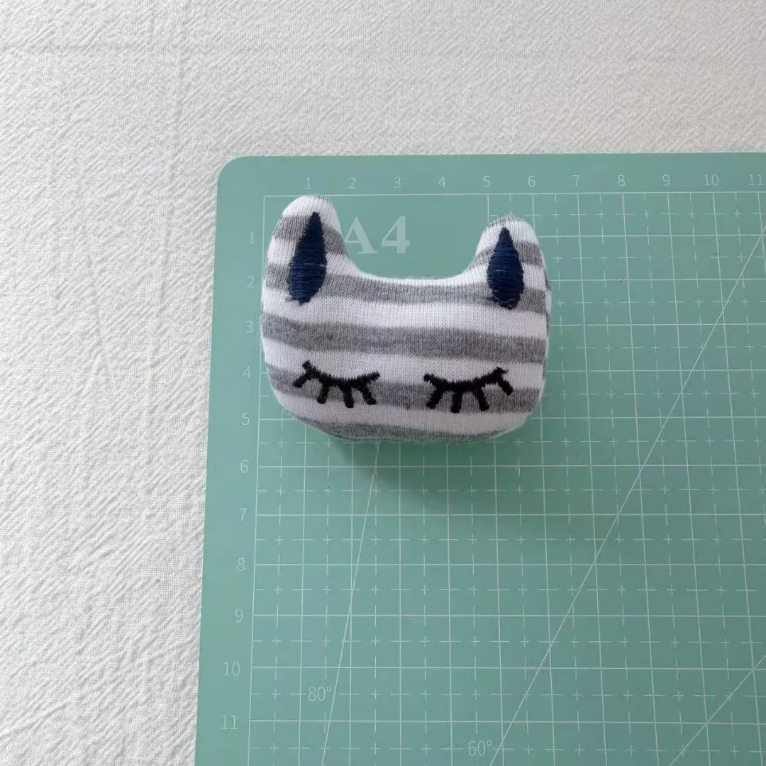 Bear Cat Fabric Brooch Handcrafted Pin