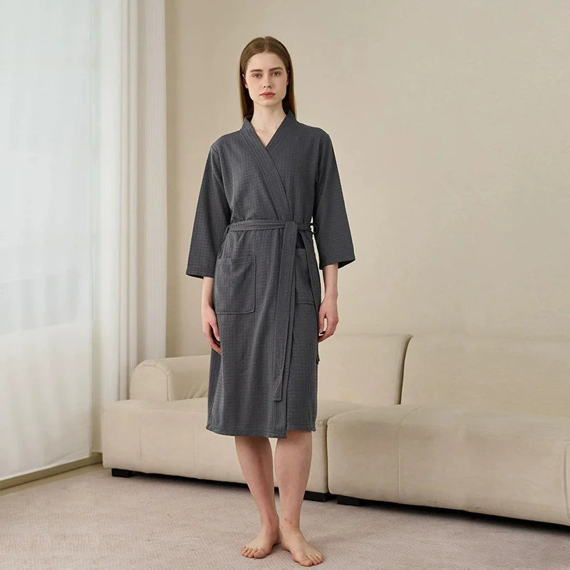 Waffle Pattern Couple Robe