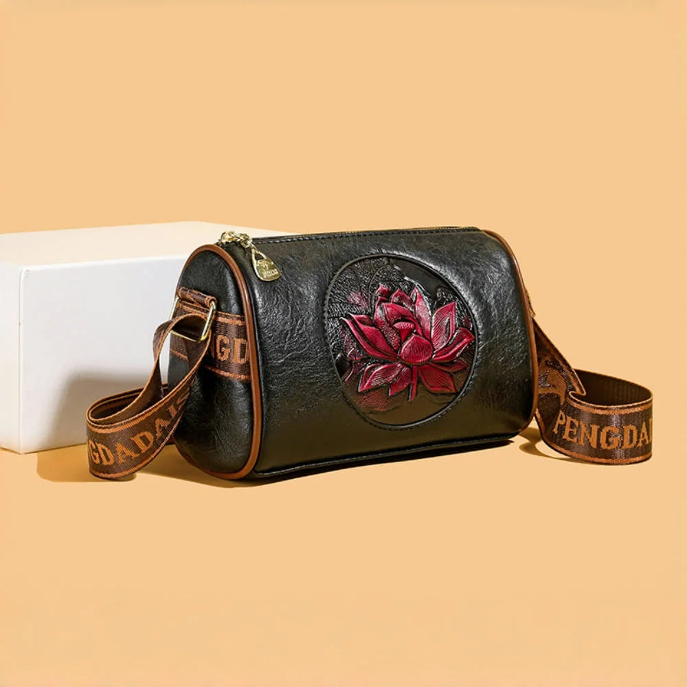 Soft Leather Print Shoulder & Crossbody Bag