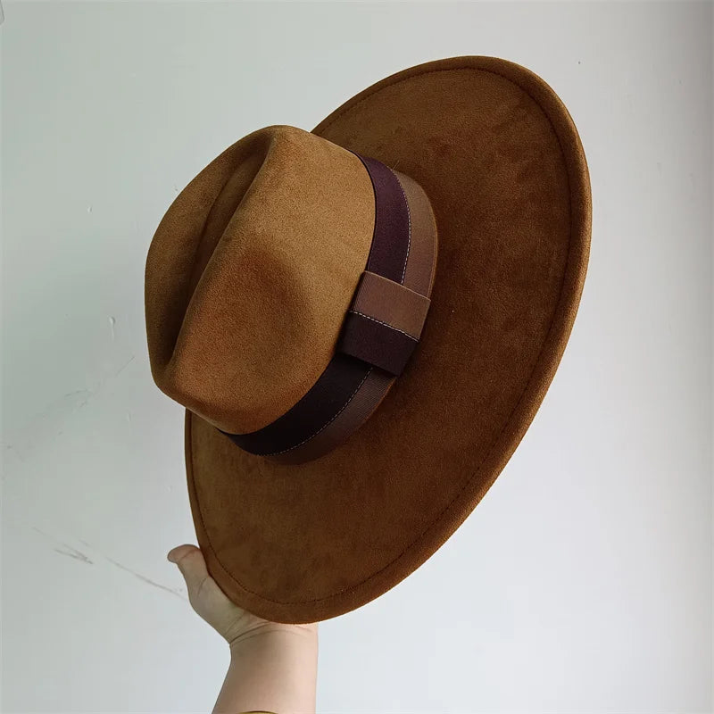 Women's Wide Brim Fedora Hat Retro Style