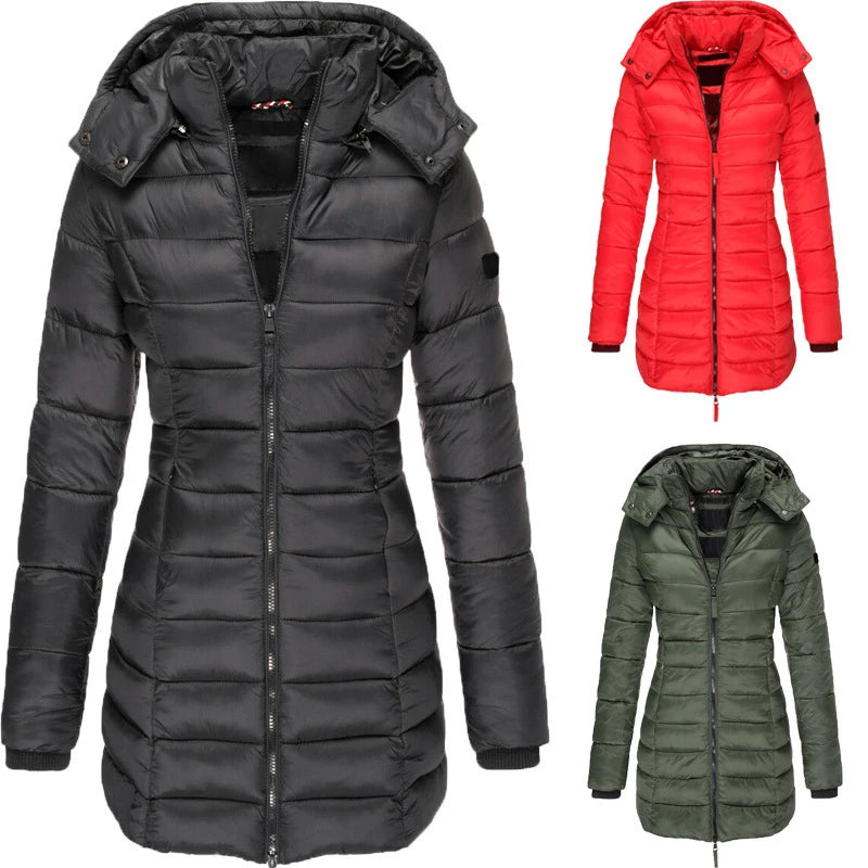 Slim Hooded Women Overcoat