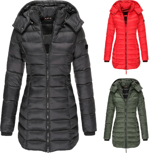 Slim Hooded Women Overcoat