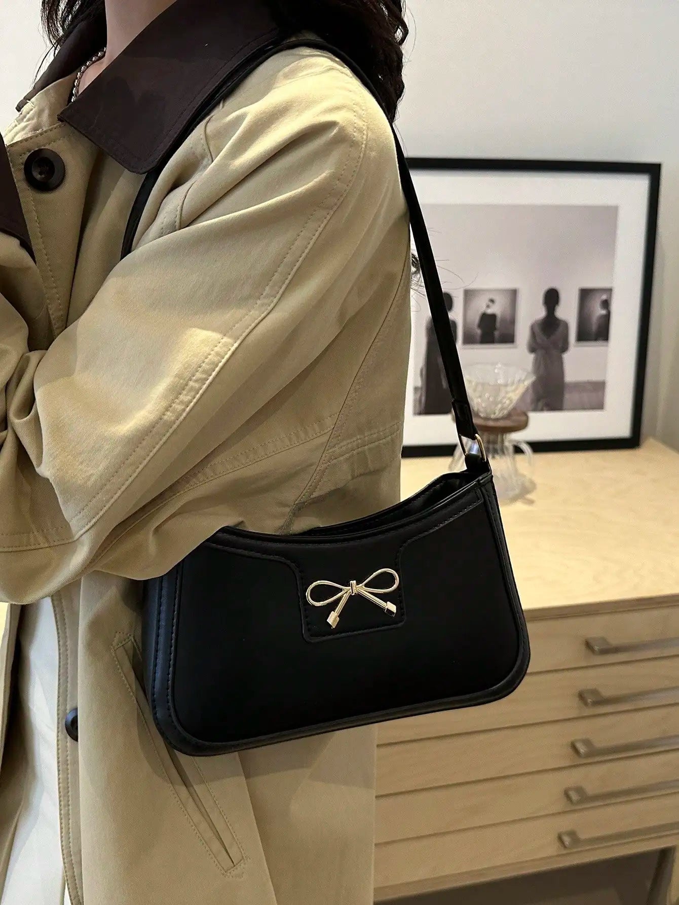 Women's Bow Shoulder Bag PU Leather
