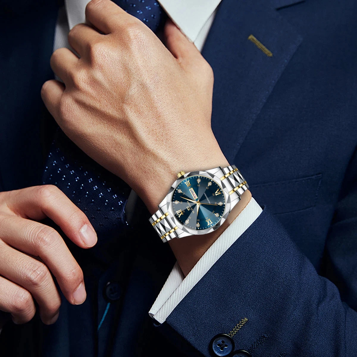 Diamond Dual Calendar Quartz Watch