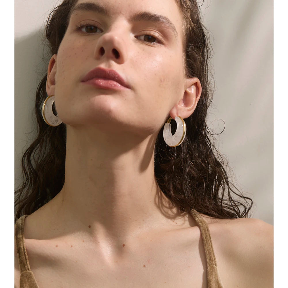 Chunky Acrylic Hoop Earrings