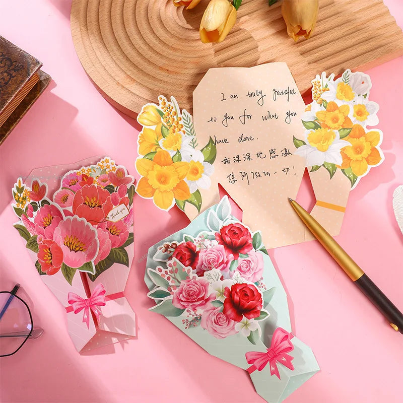 3D Carnation Greeting Card Birthday Gift