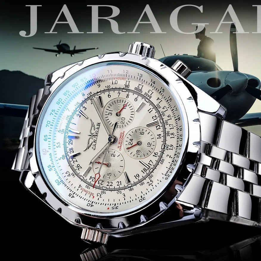 JARAGAR Hollow Chronograph Men's Watch