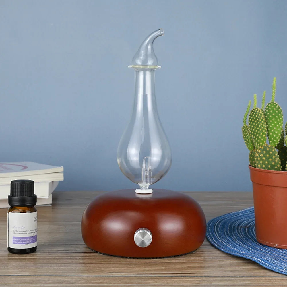 Waterless Nebulizer Wood Glass Oil Diffuser