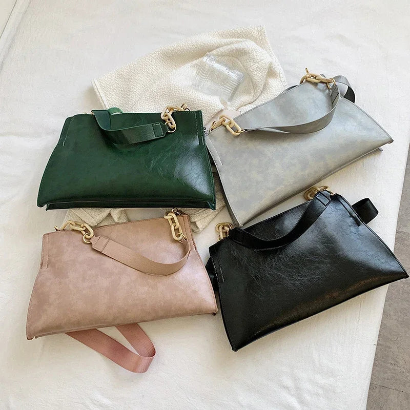 Women's Soft Leather Large Underarm Bag