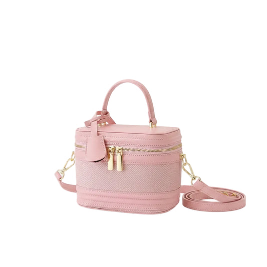 Women's Color Block Leather Shoulder Bag