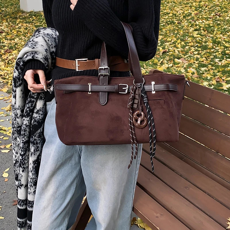Suede Shoulder Bag Buckle