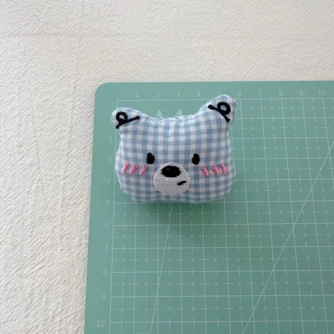 Bear Cat Fabric Brooch Handcrafted Pin
