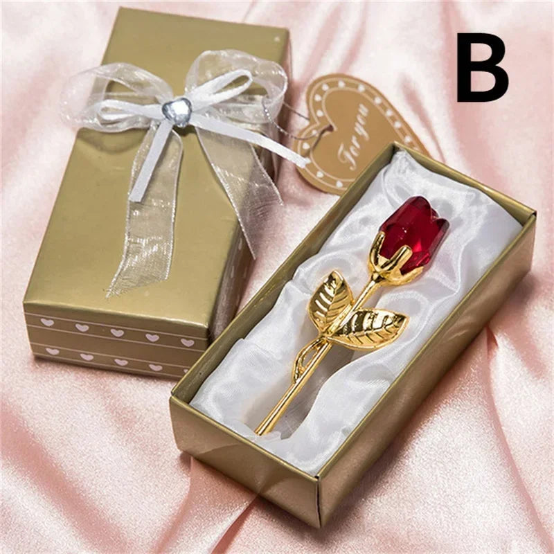 Crystal Rose Jewelry Box Set Valentine Gift