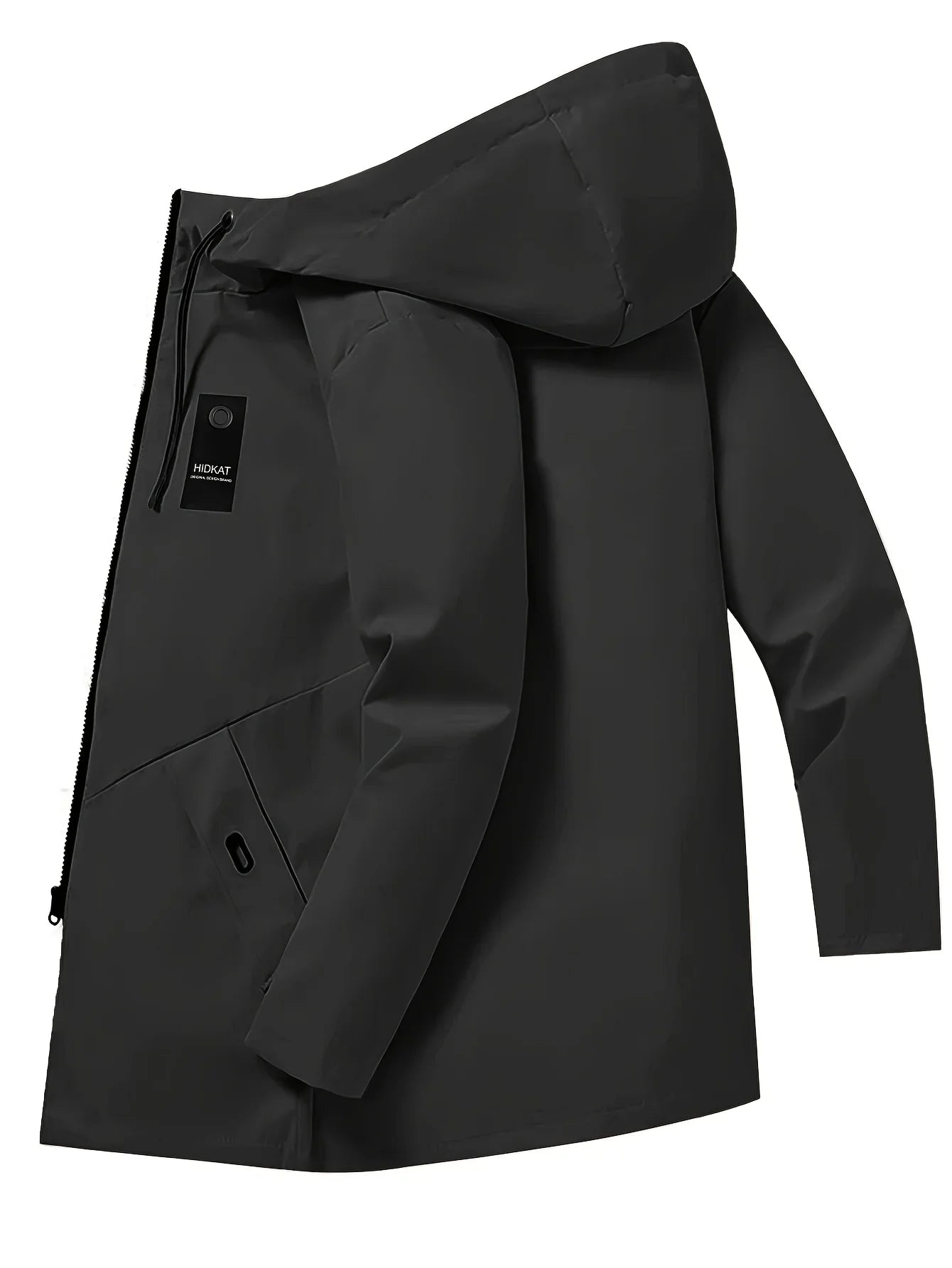 Solid Hooded Men Casual Jacket