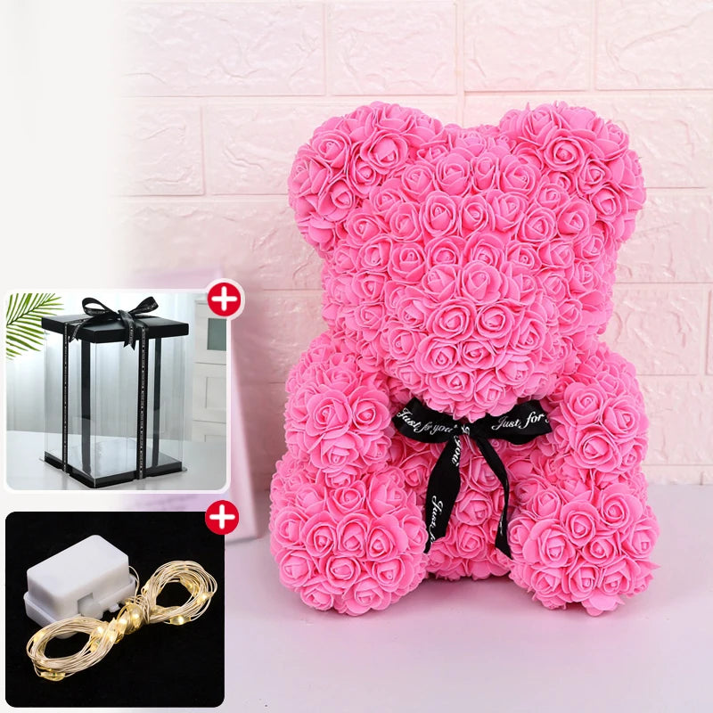 Rose Bear LED Gift Box Valentine Birthday