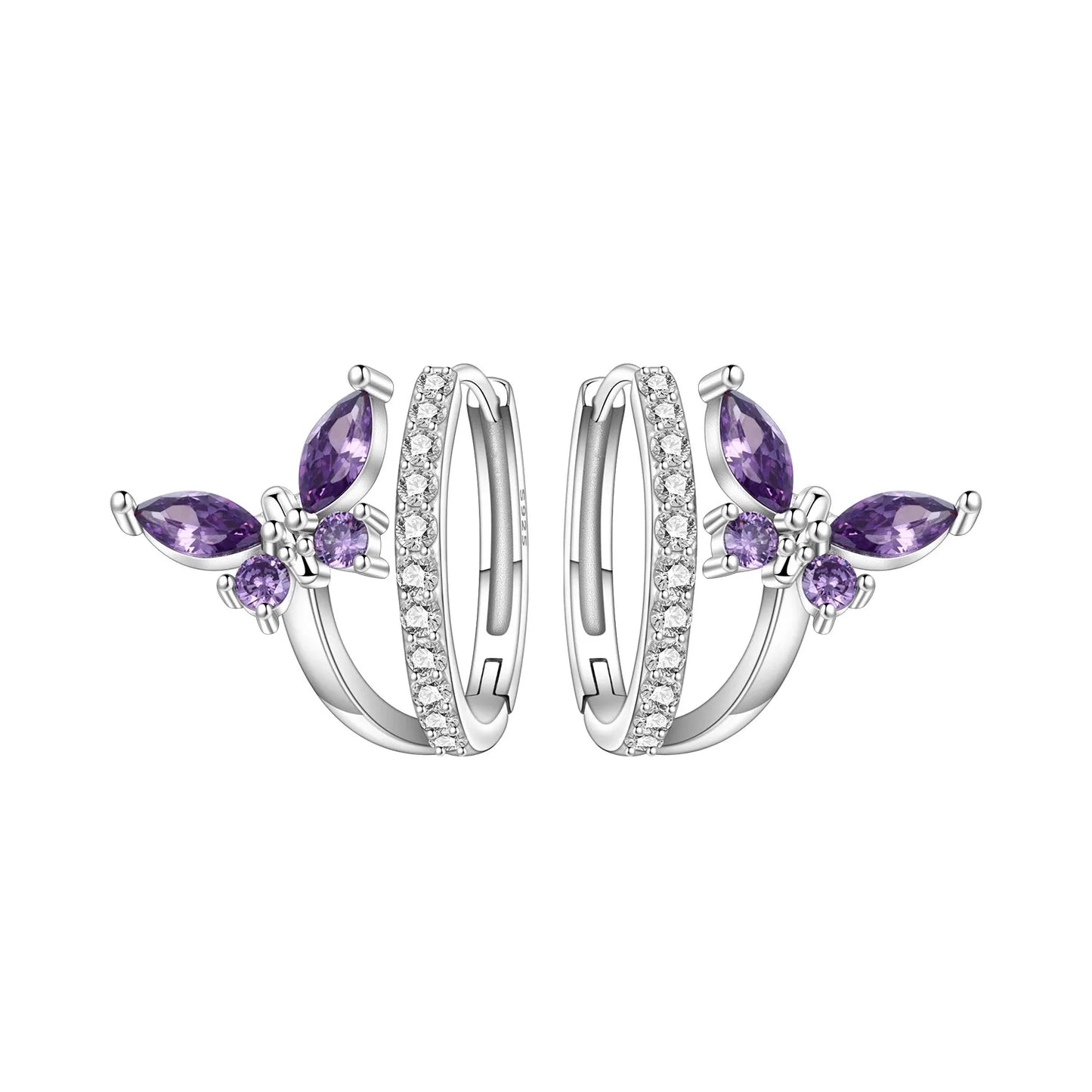 Women's S925 Silver Daisy Hoop Earrings