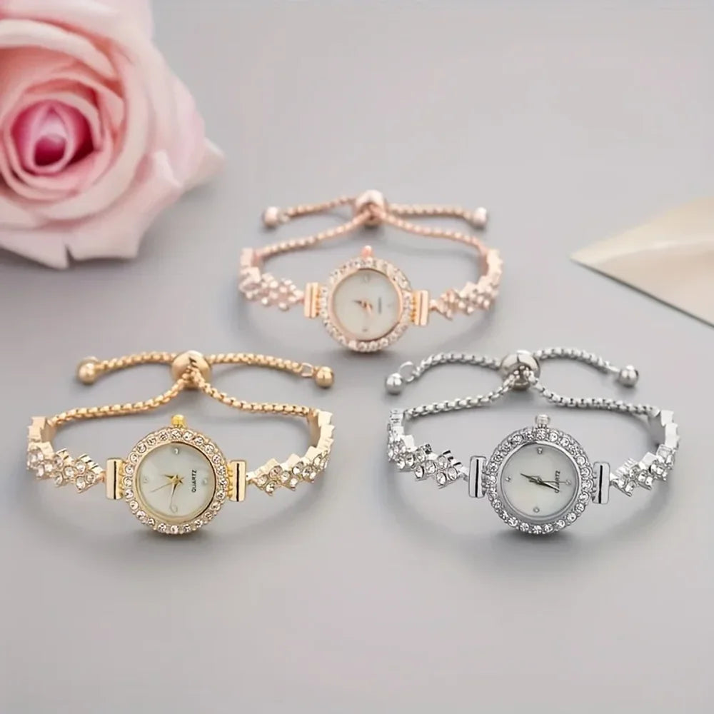 Gold Crystal Bracelet Watch