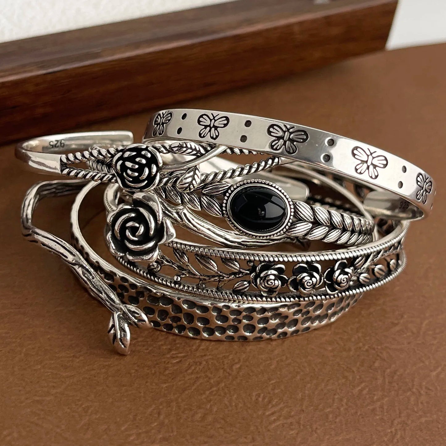 Women's S925 Silver Rose Flower Bracelet