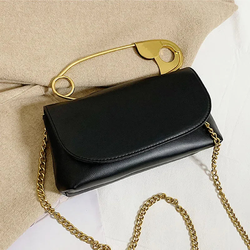 Women's PU Chain Flap Mini Crossbody Bag