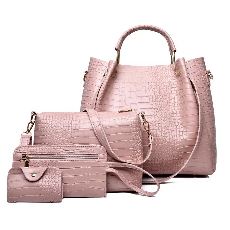Leather Shoulder Bag Set