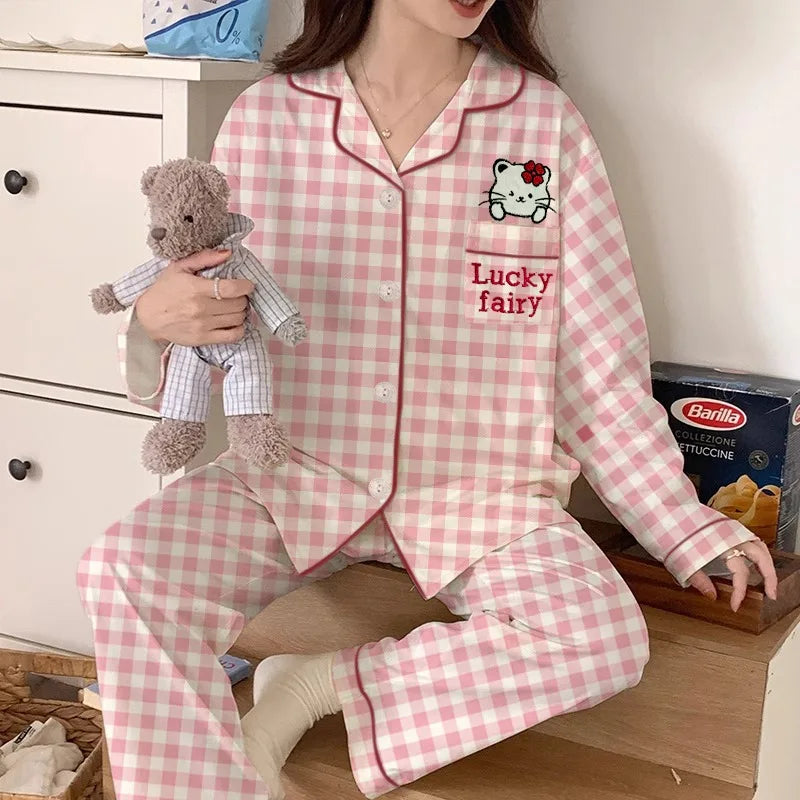 Striped French Women Pajama Set