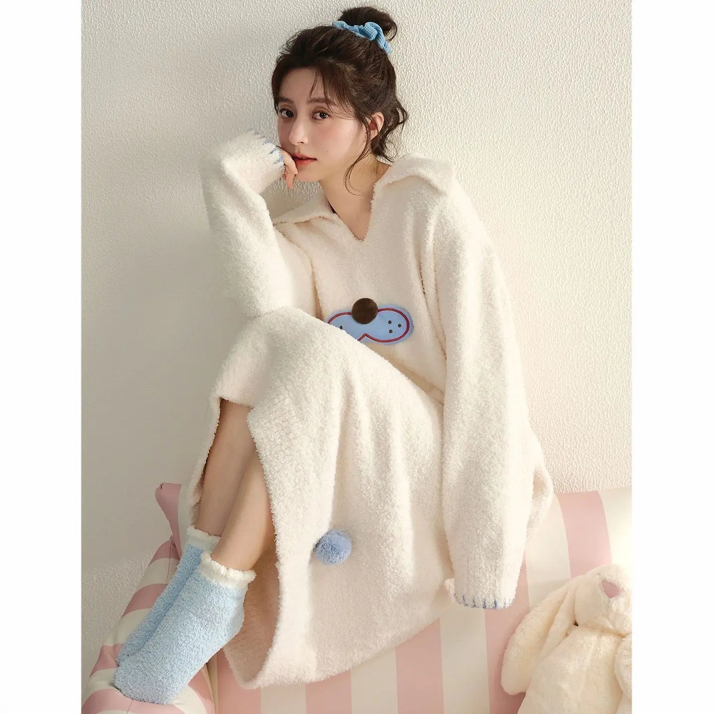Women's Velvet Nightgown Warm Loose