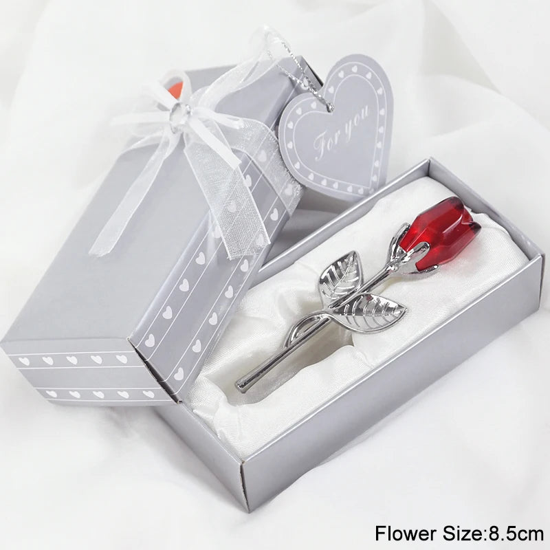 Crystal Bear Rose Valentine Wedding Gift