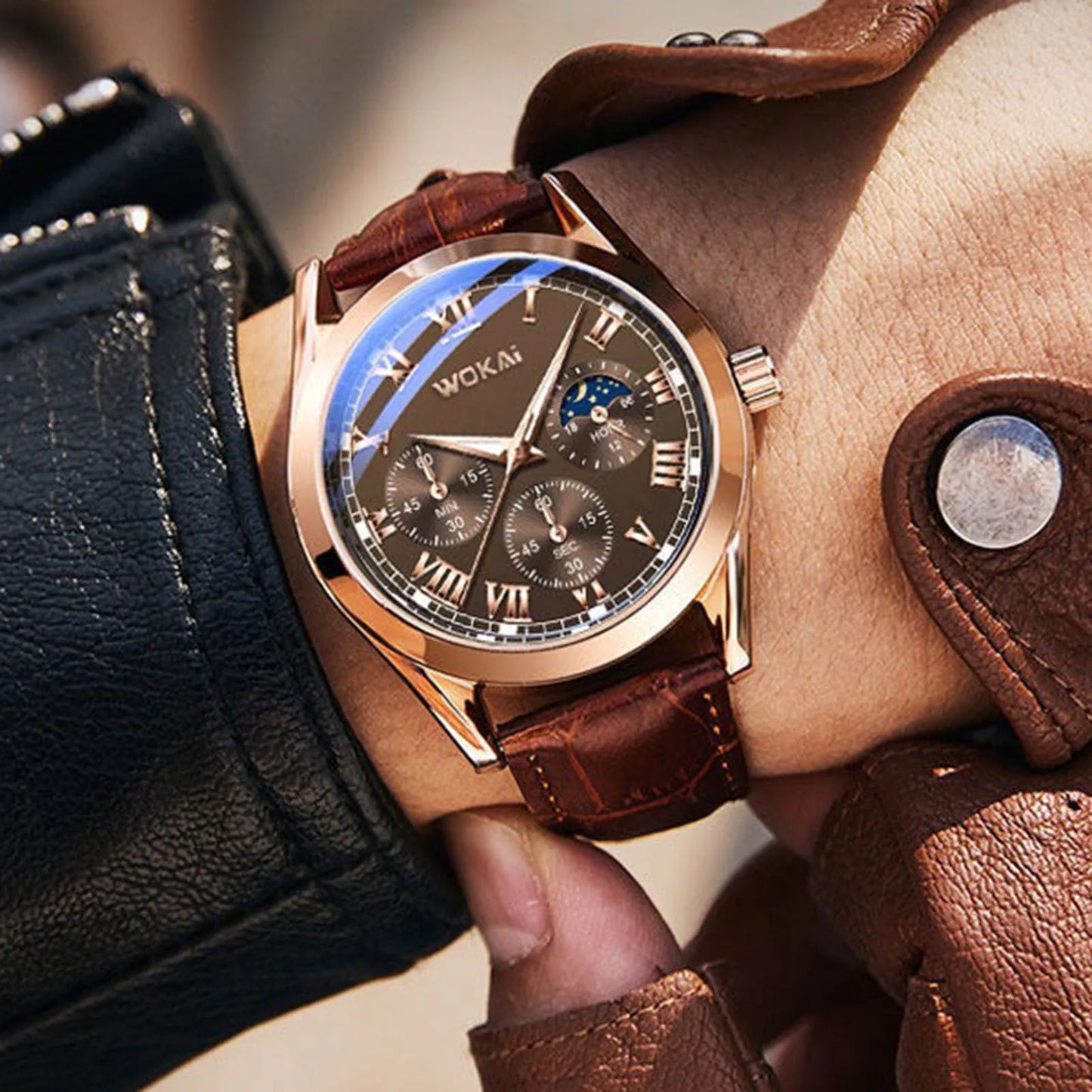 Men's PU Leather Quartz Watch Calendar