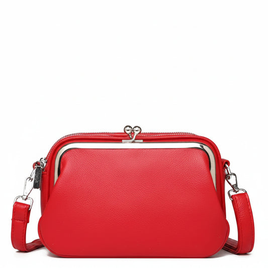 Women's Soft Leather Multi-Pocket Crossbody Bag