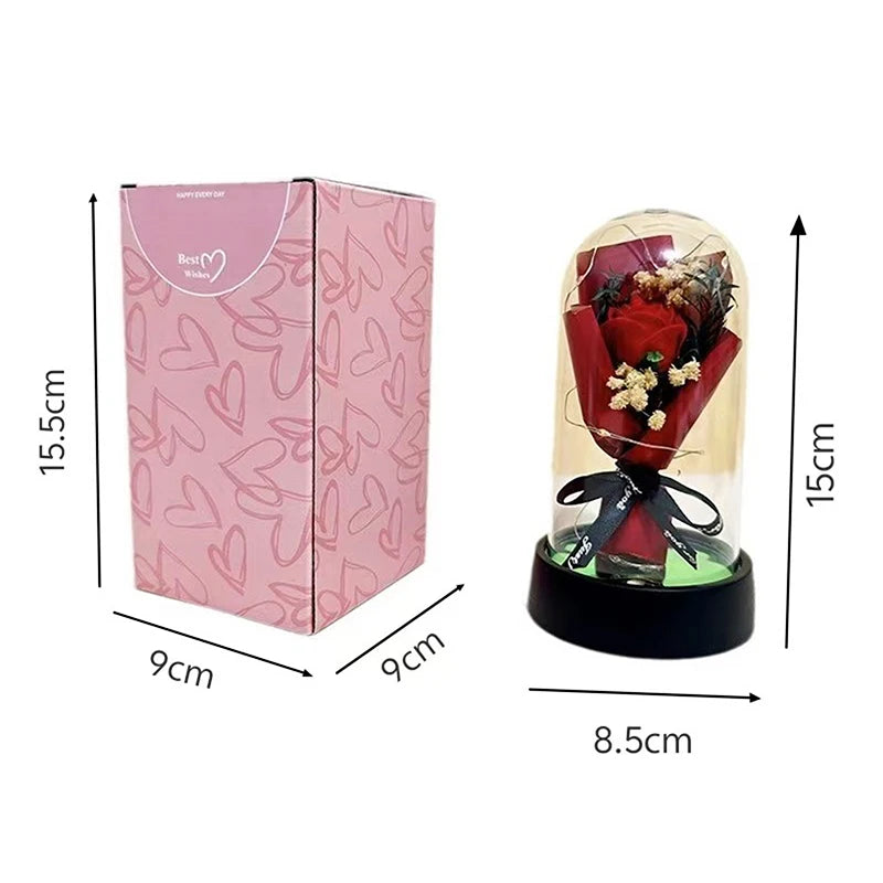 Eternal Rose LED Acrylic Soap Flower Set