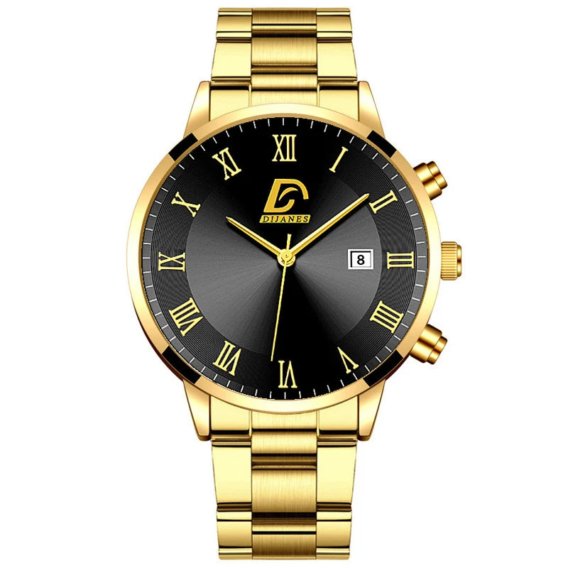 Men's Gold Minimalist Business Quartz Watch