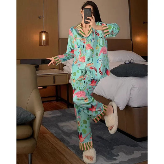 Women's Floral Bird Luxury Pajamas