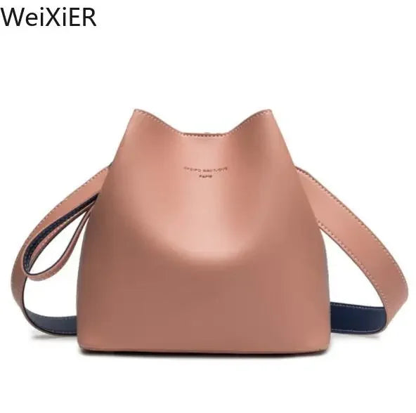 PU Leather Bucket Crossbody Bag