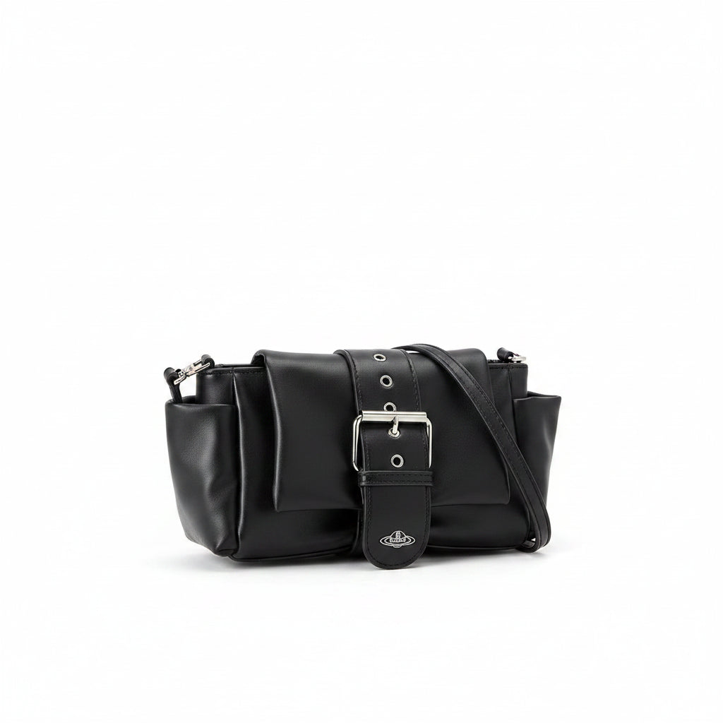 Women's Vintage Leather Baguette Shoulder Bag