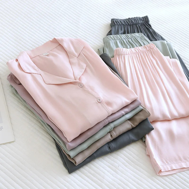 Cotton Silk Couple Pajama Set