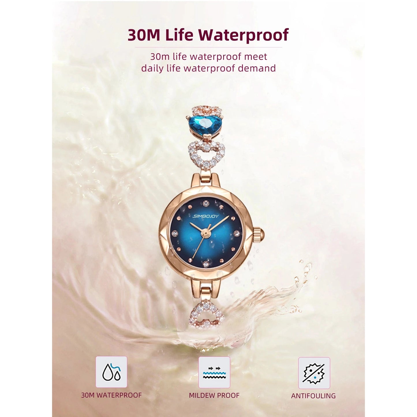 Rhinestone Bracelet Quartz Watch