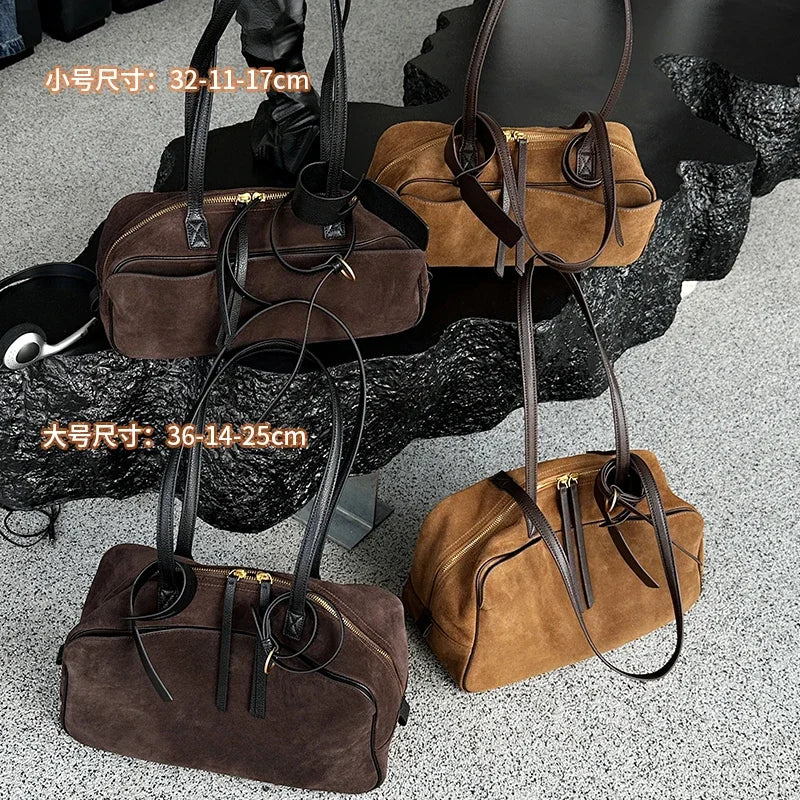 Suede Cowhide Large Tote Bag