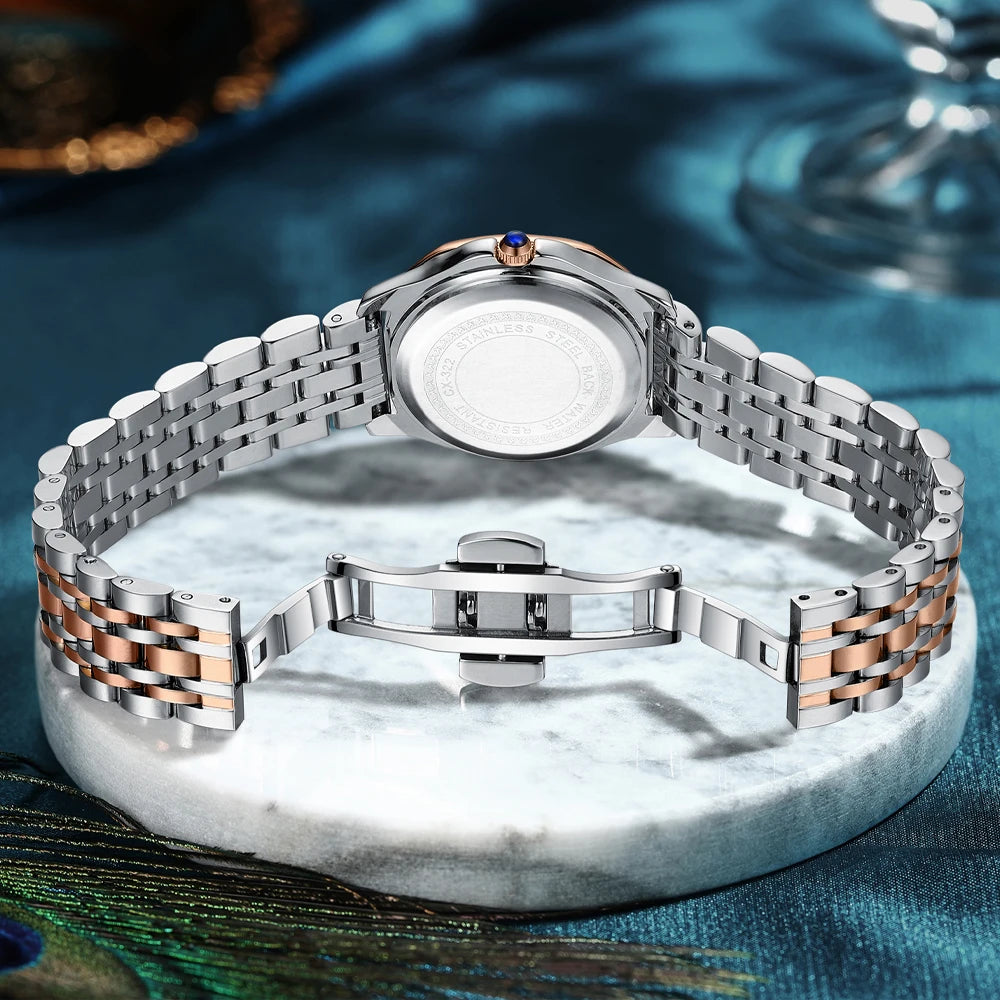 CHENXI Square Dial Steel Ladies Watch