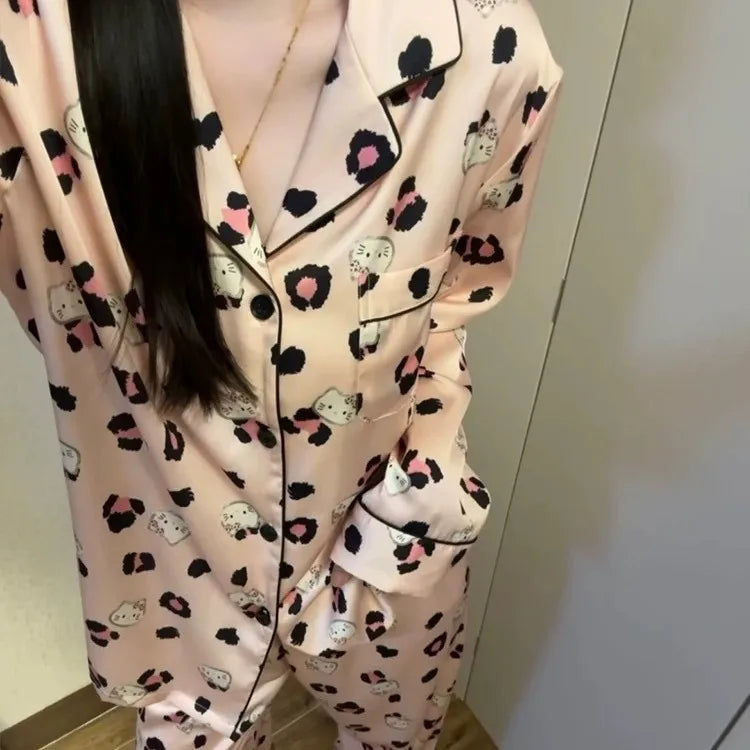 Women's Ice Silk Cute Pajama Set