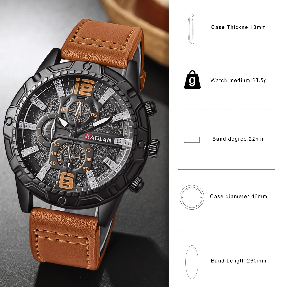 Men's Leather Strap Fashion Watch