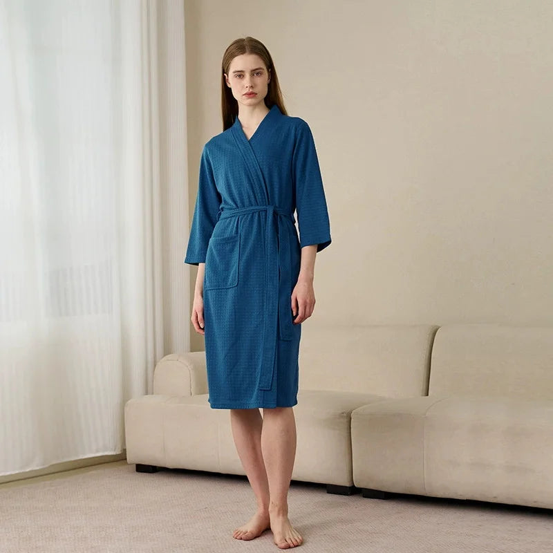 Waffle Pattern Couple Robe
