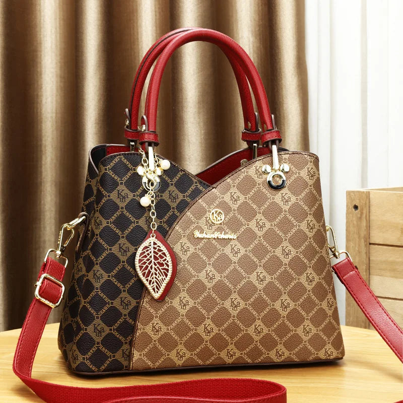 Women's Print Top-Handle Crossbody Tote Bag