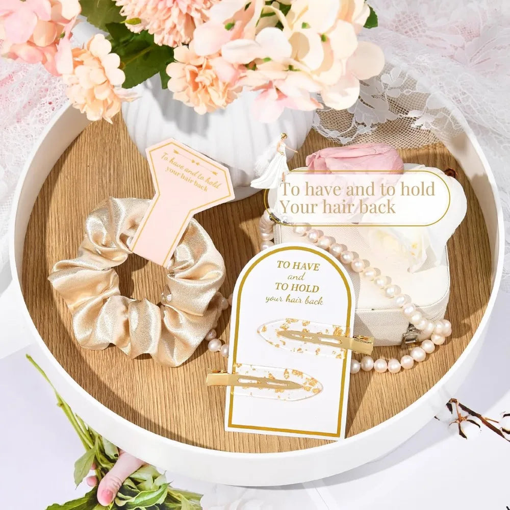 Bridesmaid Gift Set Hair Ties Clips Cards