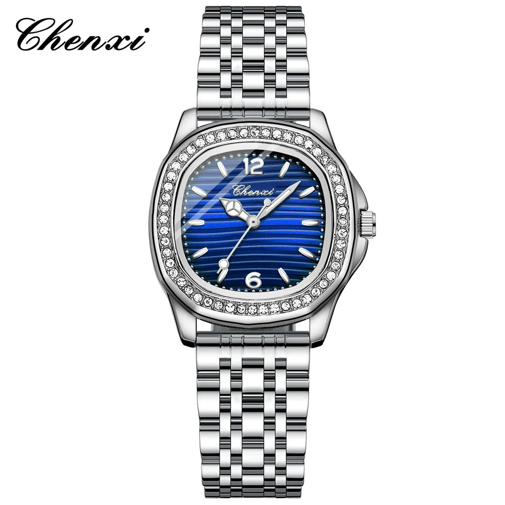 CHENXI Square Dial Steel Ladies Watch
